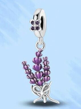 Elegant Lavender Bouquet Charm + Chain